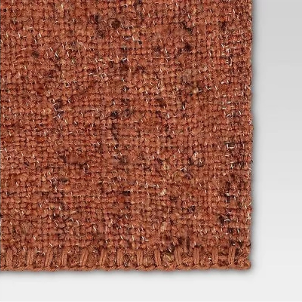 Threshold 60x50" Marled Boucle Textured Wool Cozy Throw Blanket, Orange - Picture 4 of 4